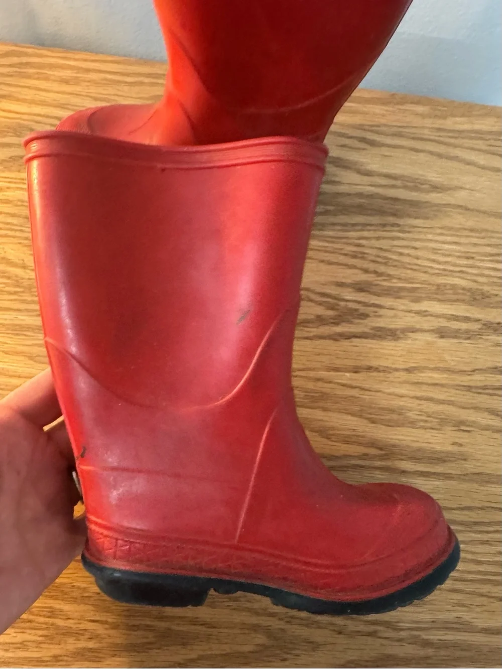 Adorable Kids Childs Red Rain Boots - Size 7